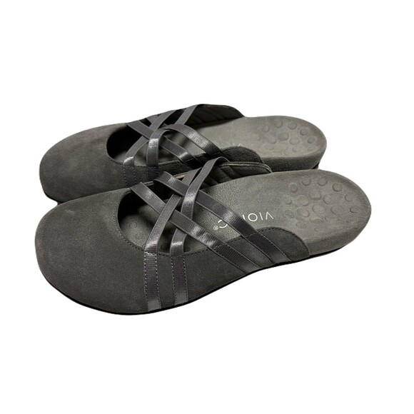 Vionic Womens Size 9 Claire Slip On Comfort Mule Arch Support Gray Suede VGUC - Picture 1 of 6